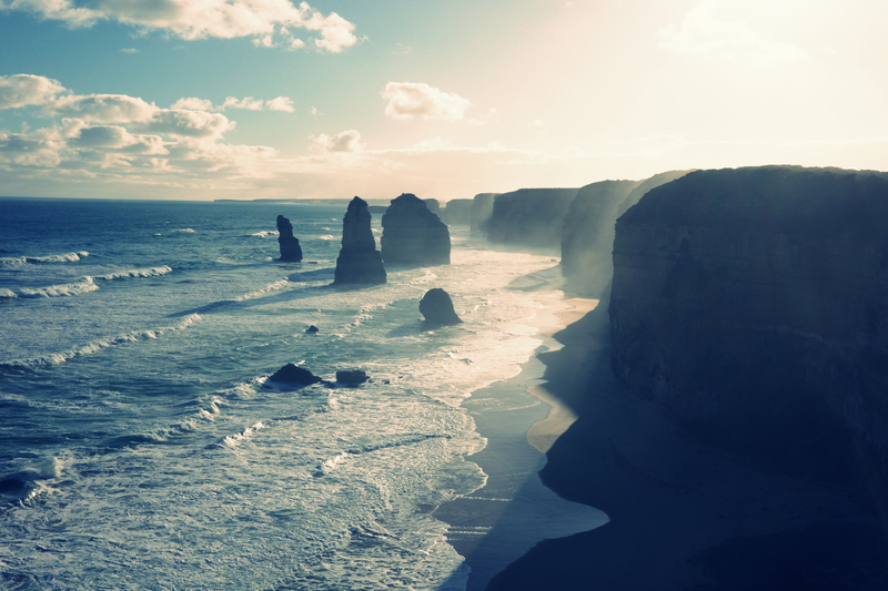 The Twelve Apostles, quite majestic view of the rock formations.