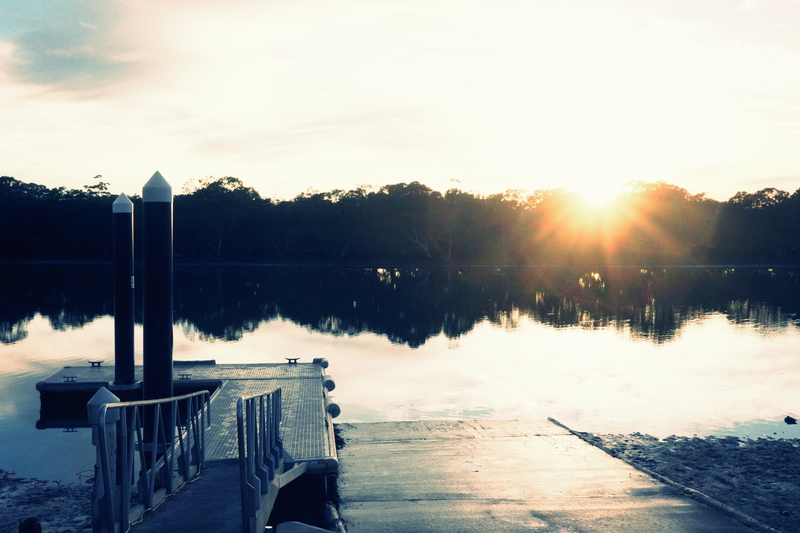 Cool breeze of morning wind on the jetty