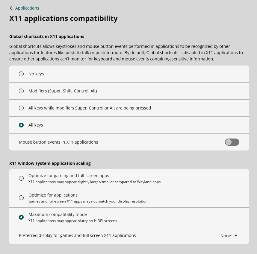 X11 Compatibility